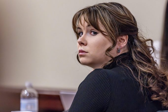 Hannah Gutierrez-Reed, the former armorer at the movie Rust, listens to closing arguments in her trial at district court on Wednesday, Mar. 6, 2024.