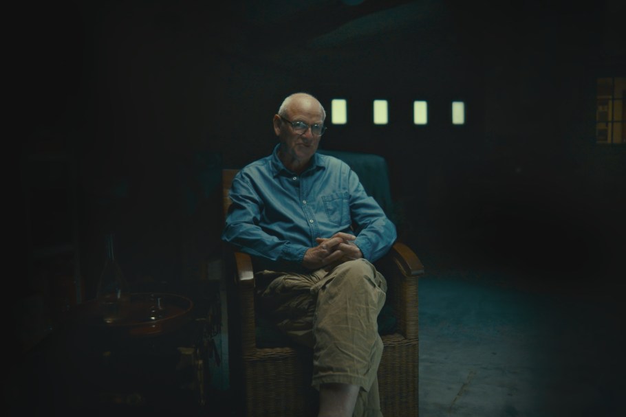 Stéphane Bourgoin is pictured during an interview during the production of "Killer Lies: Chasing a True Crime Con Man," a documentary series about obsession and deception, following the unraveling of Stephane Bourgoin’s career as a best-selling author and serial killer expert. (National Geographic)