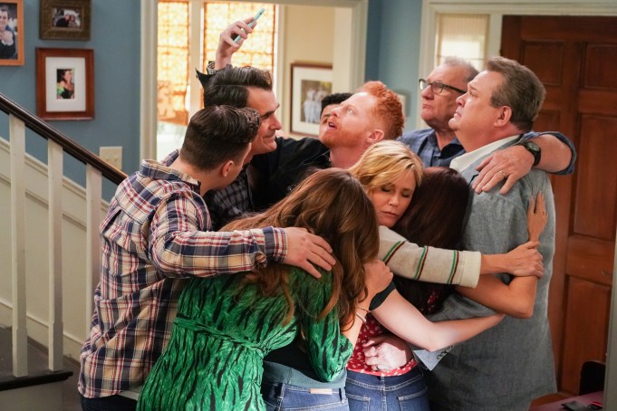 MODERN FAMILY - "Finale Part 1/Finale Part 2" - In part 1 of the series finale, Mitchell and Cam settle in on their new normal, and Phil and Claire decide that one of the kids needs to move out in order to take control of the house again. Meanwhile, as Gloria becomes more successful at work, she notices Jay, Manny and Joe don't seem to need her as much. In part 2 of the series finale, the entire family discovers saying goodbye is much harder than it seems on "Modern Family," WEDNESDAY, APRIL 8 (9:00-10:00 p.m. EDT), on ABC. (ABC/Eric McCandless)TY BURRELL, JESSE TYLER FERGUSON, JULIE BOWEN, ED O'NEILL, ERIC STONESTREET