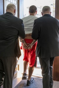 FX’s American Sports Story: Aaron Hernandez -- Pictured:  (center) Josh  Rivera as Aaron Hernandez. CR: Eric Liebowitz/ FX
