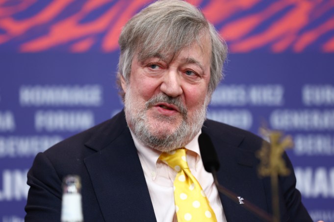 BERLIN, GERMANY - FEBRUARY 17: Stephen Fry is seen at the "Treasure" press conference during the 74th Berlinale International Film Festival Berlin at Grand Hyatt Hotel on February 17, 2024 in Berlin, Germany. (Photo by Sebastian Reuter/Getty Images)