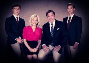 Monsters: The Lyle And Erik Menendez Story. (L to R) Nicholas Chavez as Lyle Menendez, Chloë Sevigny as Kitty Menendez, Javier Bardem as Jose Menendez, Cooper Koch as Erik Menendez in Monsters: The Lyle And Erik Menendez Story. Cr. Courtesy Of Netflix © 2024