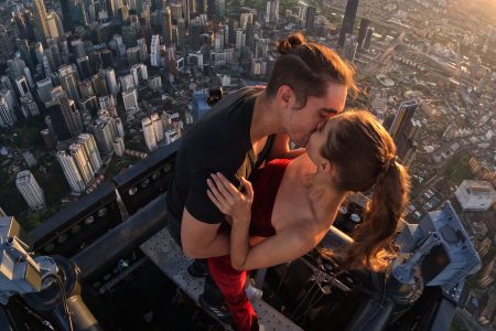 Skywalkers: A Love Story.  Ivan Beerkus, Angela Nikolau in Skywalkers: A Love Story. Cr. Courtesy of Netflix © 2024.
